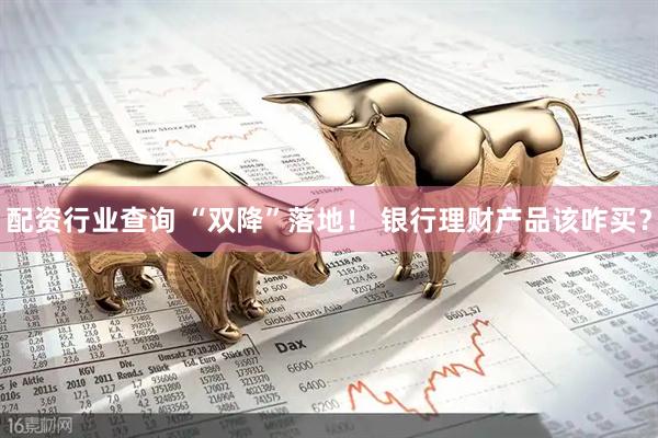 配资行业查询 “双降”落地！ 银行理财产品该咋买？
